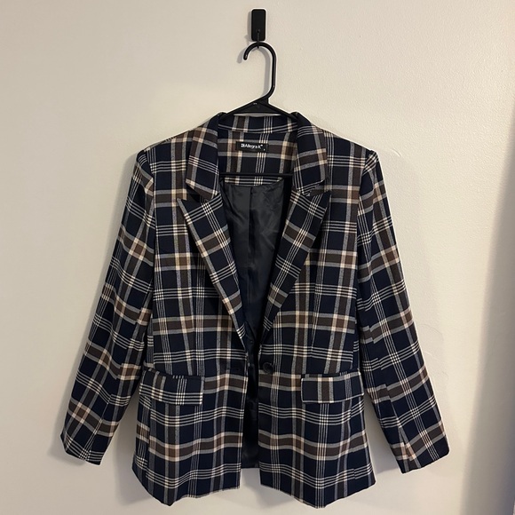 Plaid Blazer in Navy/Brown - Small - Picture 2 of 8